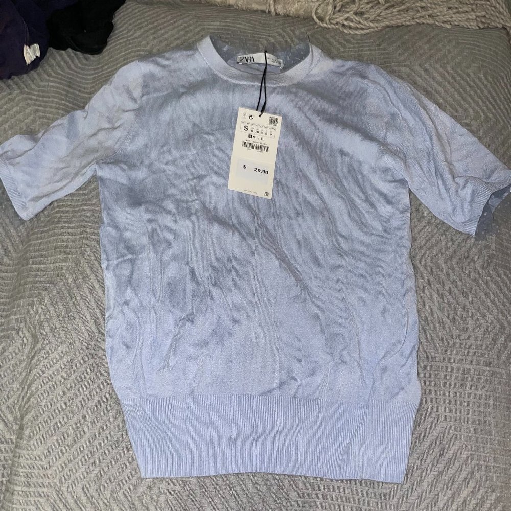 Zara womens short sleeve sweater